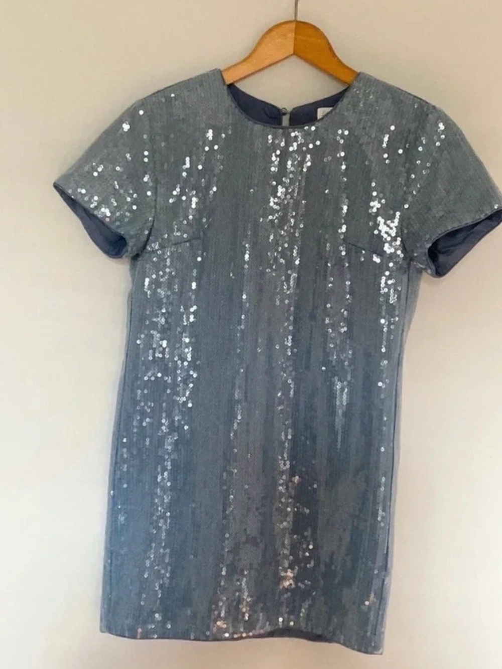Lovers + Friends Light Blue Sequined Shimmer TShirt Dress Size Extra Small
